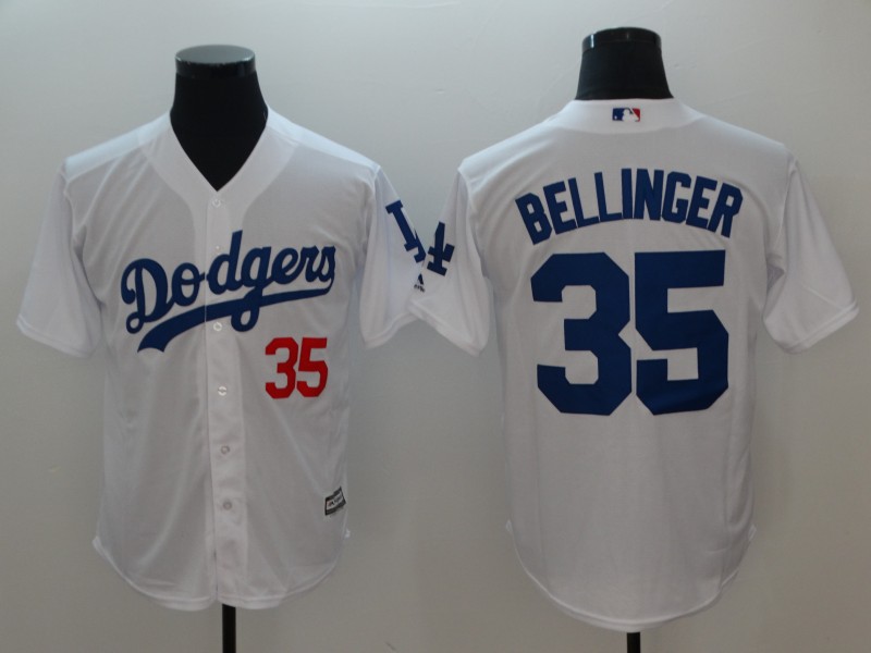 Men's Los Angeles Dodgers #35 Cody Bellinger White Cool Base Stitched MLB Jersey